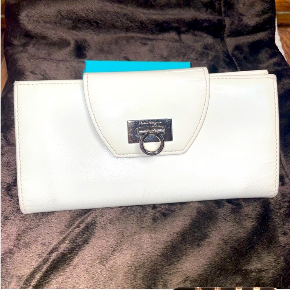 Salvatore Ferragamo Continental Bi-Fold Long Patent Leather Wallet!!